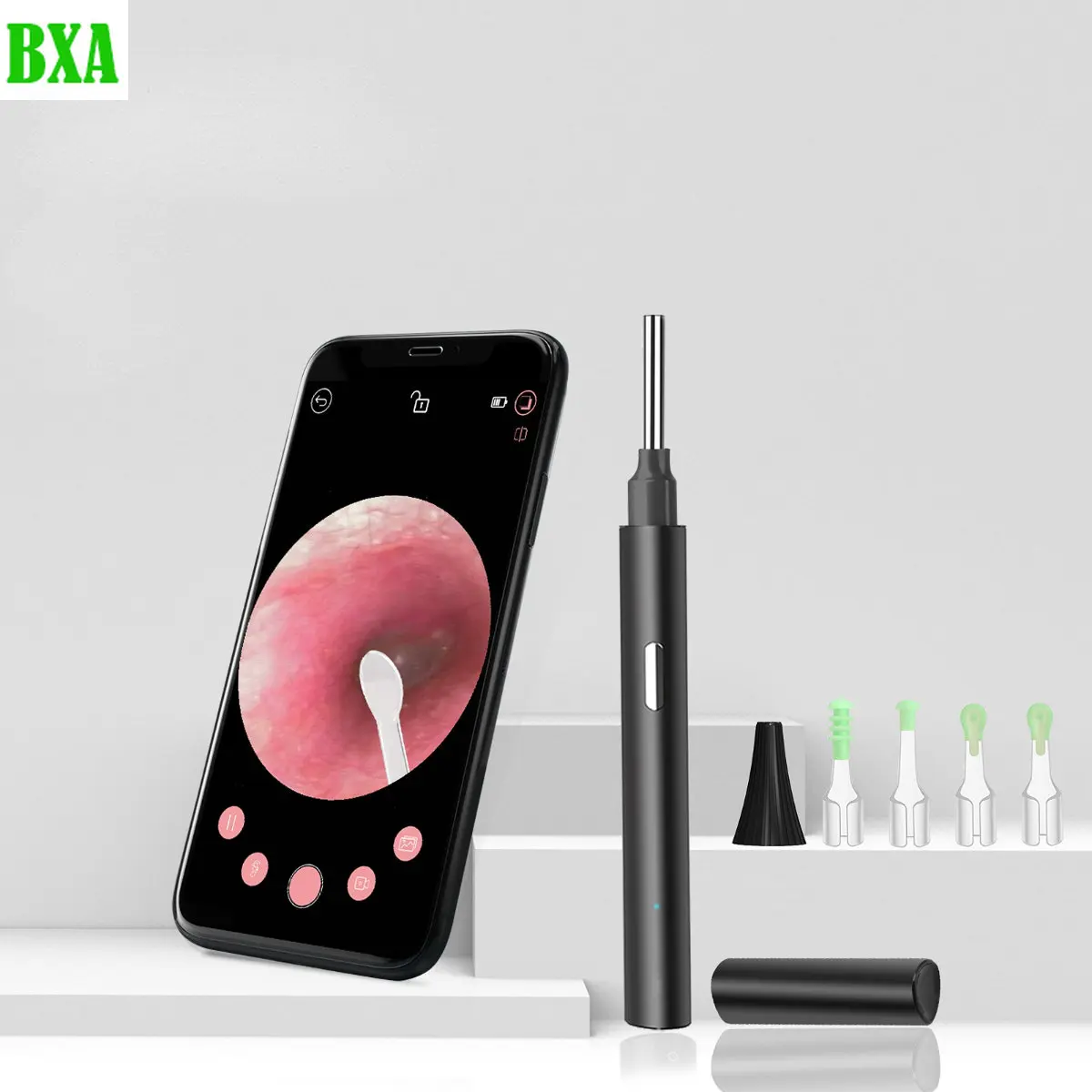 

1080P Wireless WiFi Ear Pick Otoscope Camera Borescope 360°Wide Luminous Ear Wax Removal Cleaning Teeth Oral Inspection Care