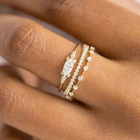 tengtengfit gold color zircon midi finger rings for women party finger accessories fashion jewelry trend dainty ring cute gift
