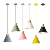modern colorful led pendant lamp bar coffee decorative wooden chandeliers indoor bedroom dining room home lighting fixture