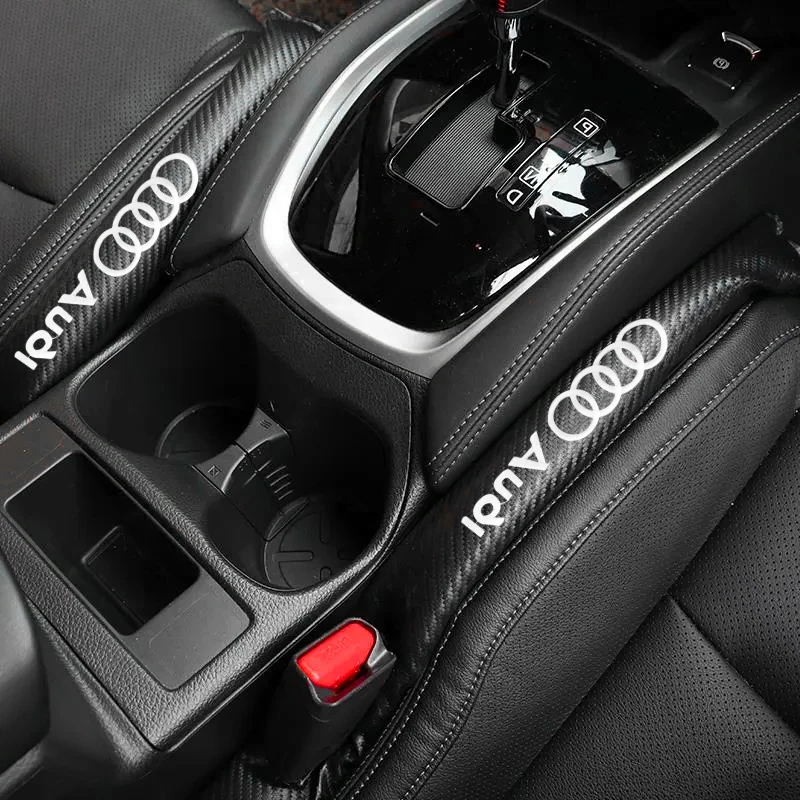 

1/2PCS Car Logo Seat Gap Plug Leak Proof Strip Gap Filler Pad Auto Styling Decor Accessories For Audi A3 Q3 Q5 A5 A6 C5 C6 C4 4g