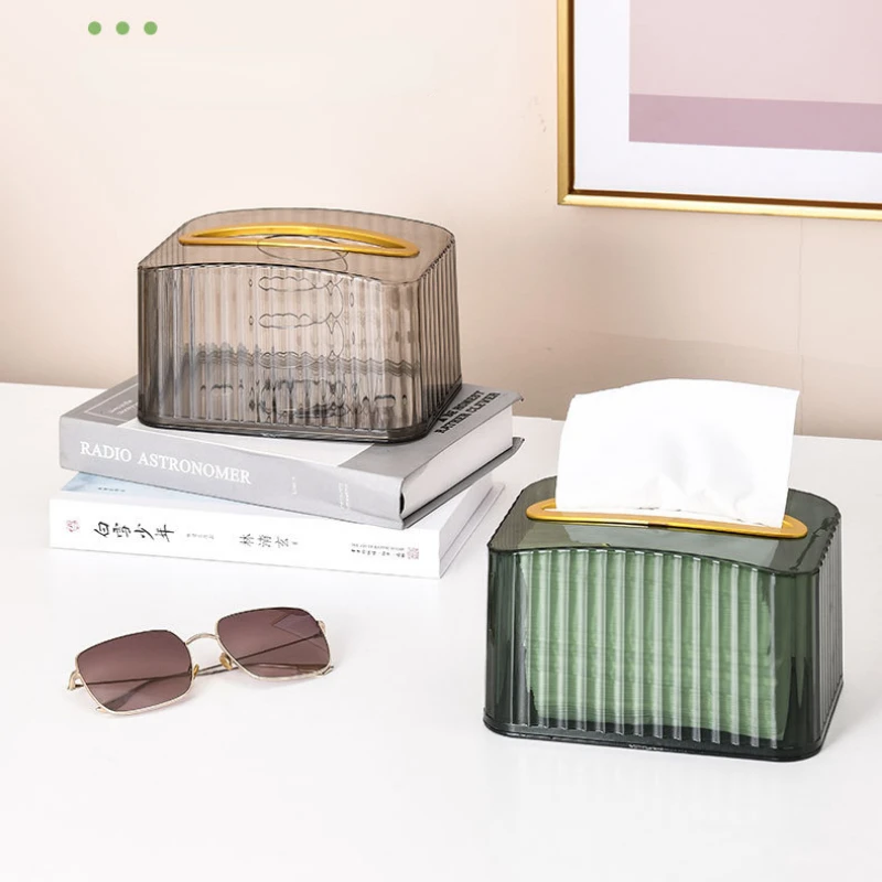 

Light Luxury Style Facial Tissue Box Holder Wall-mounted Acrylic Household Paper Towel Storage Box Car Tissue Holder Kitchen