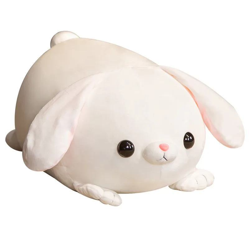 

Hot Kawaii Cute Rabbit Lying Long Ear Bright Eyes Fat Fullfil Bunny Decompression Plush Backrest Gifts