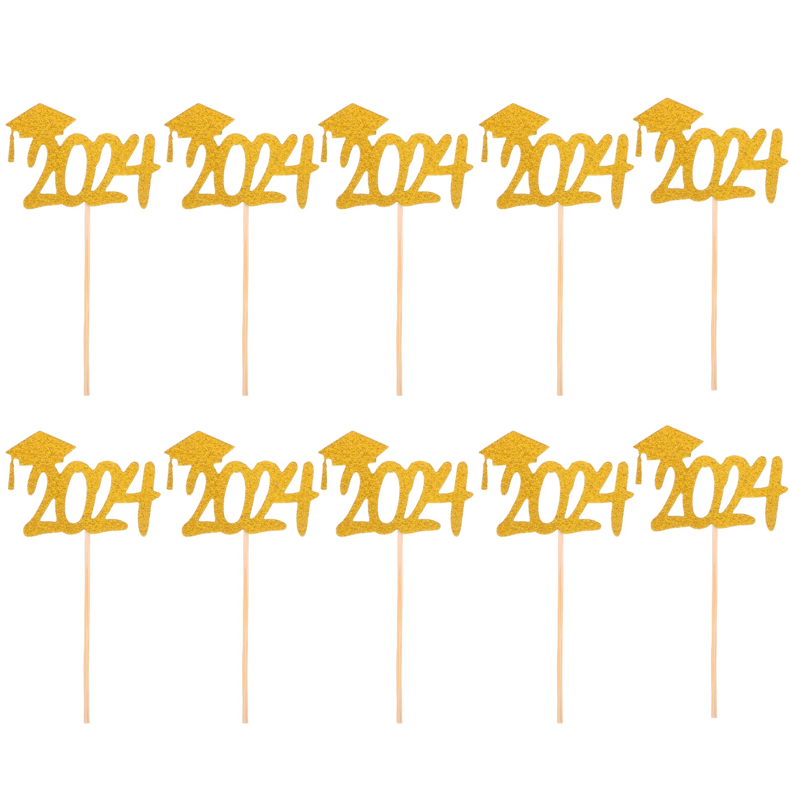 

10 Pcs Paper Cup Cupcake Topper Decorate Grad Toppers 2024 Party Supplies Graduation Dessert