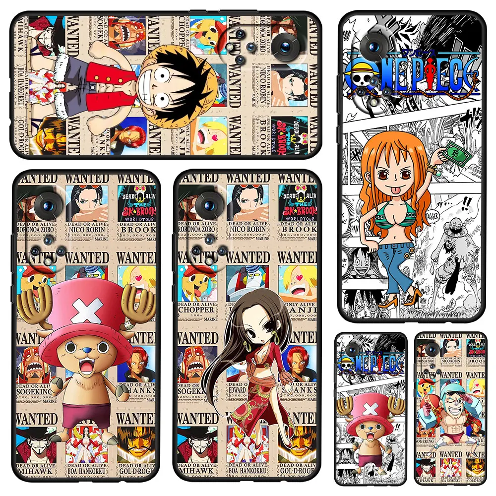 

Hot Anime One Piece For Honor 60 50 20 SE Pro X30 10X 10i 10 9X 9A 8X 8A Lite Silicone Soft TPU Black Phone Case Capa Cover