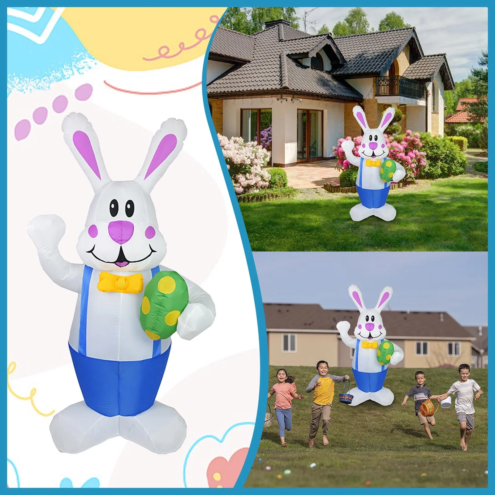 

Easter Festival Inflatable Rabbit Outdoor Decoration Cute Rabbits And Rabbits Decorated With Carrots Once Sent The Courtyard