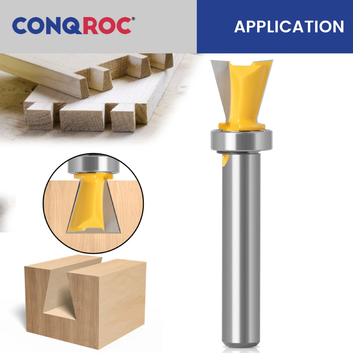 8 мм хвостовик ласточкин хвост фрезы с верхним подшипником карбида вольфрама