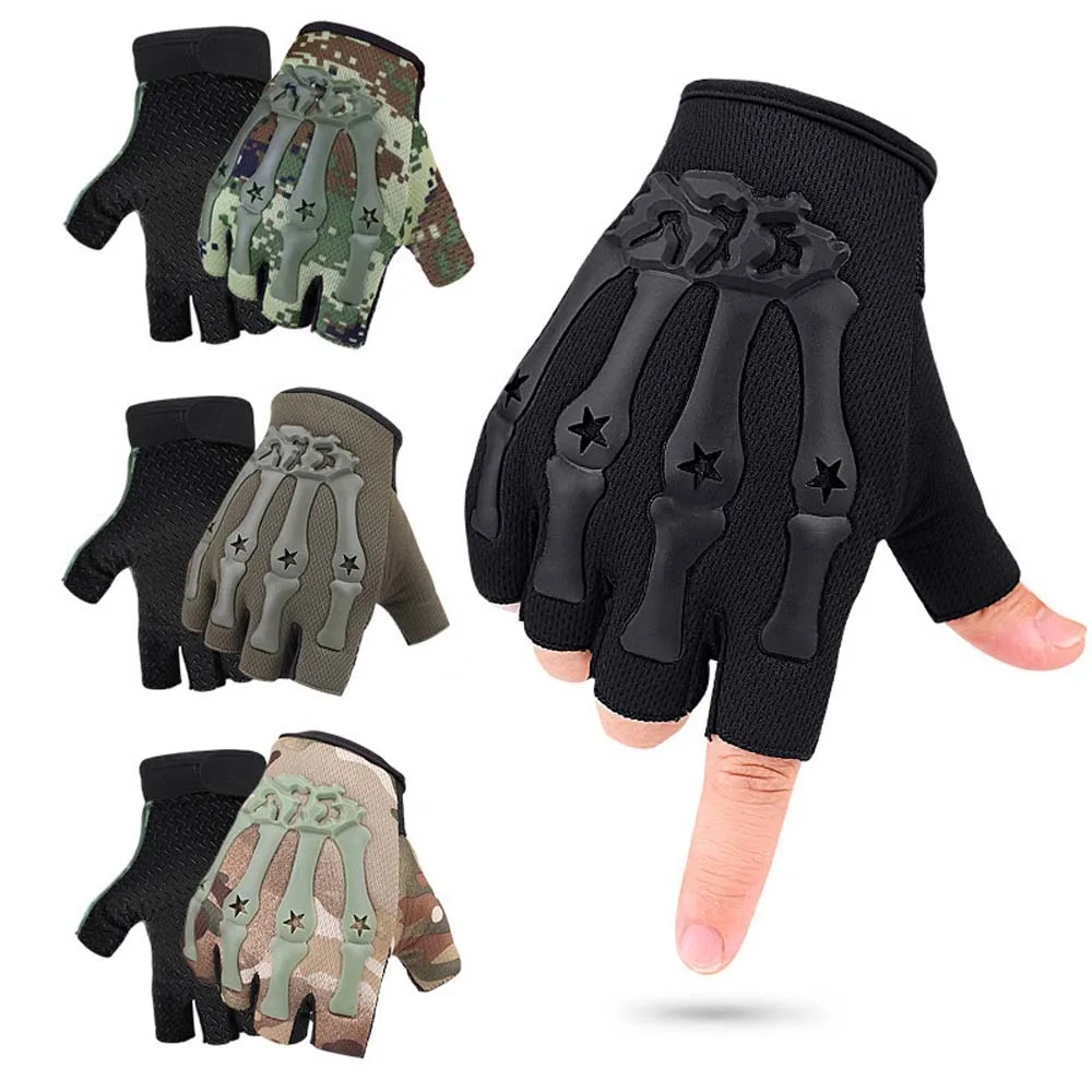 

Anti-sweat Fitness Gym Breathable Anti Slip Hiking Cycling Gloves Half Finger Golves Camouflage Bike Gloves Riding Equipment