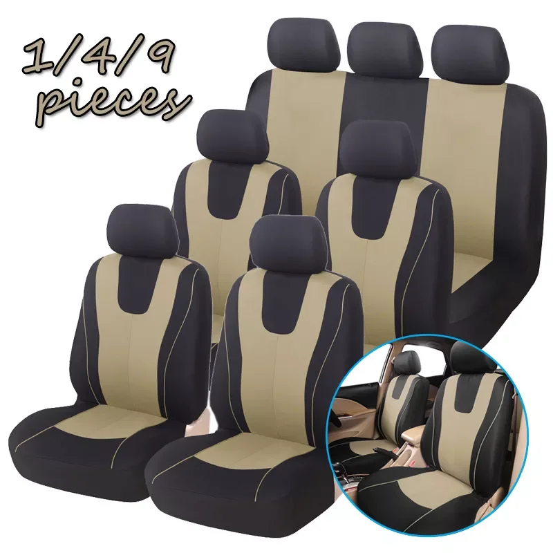 

Car Seat Cover Compatible Polyester Cloth Protect Cushion Autos Universal Interior Accessories Fit Most Cars