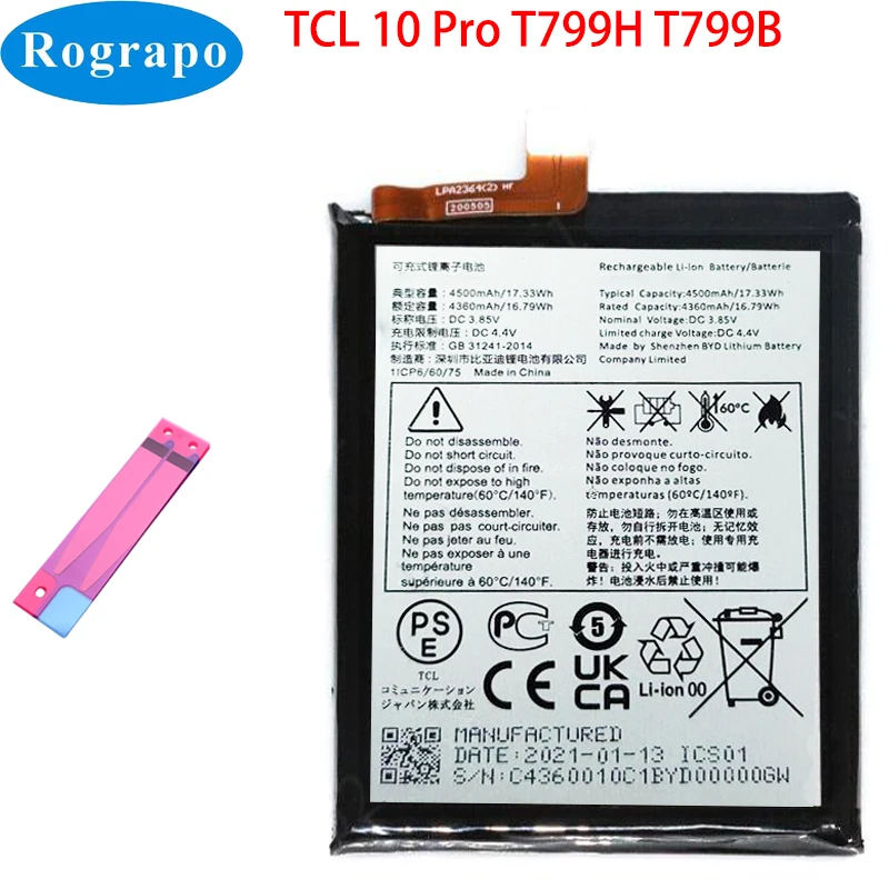 Новый аккумулятор 4500 мАч для TCL 10 Pro T799H T799B мобильный телефон
