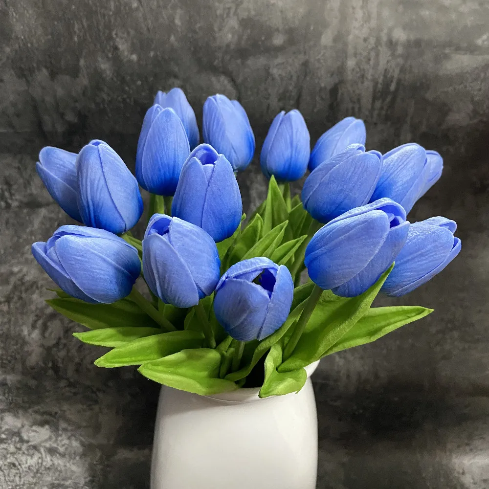 

15 шт., искусственные синие тюльпаны