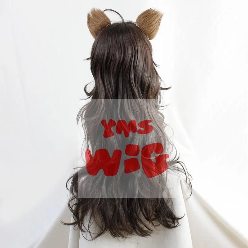 Новый Twisted-Wonderland Leona Kingscholar парик для косплея с ушками длинная черная коричневая