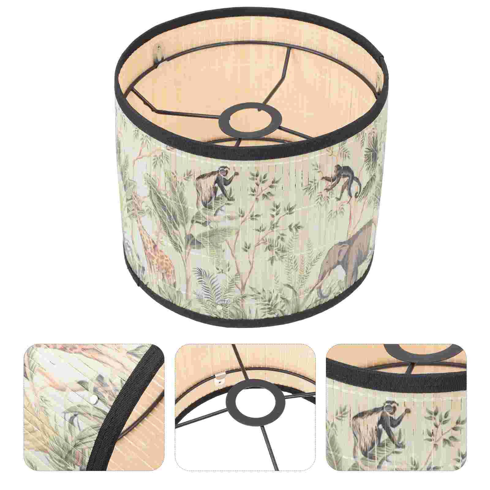 

Бамбуковый абажур E27 Sia, люстра из рождественской ткани, лампа с крышкой, светильник из кованого железа и шелка