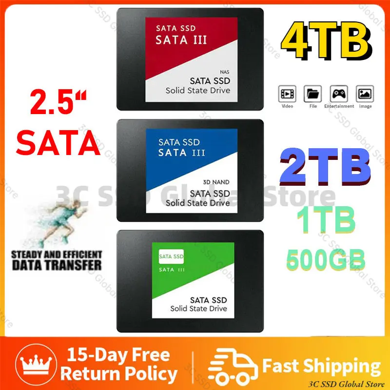 

2023 Hot SSD Drive HDD 2.5 Portable Hard Disk SSD 1TB 4TB HD SATA Disk Internal Hard Drive for Laptop Computer