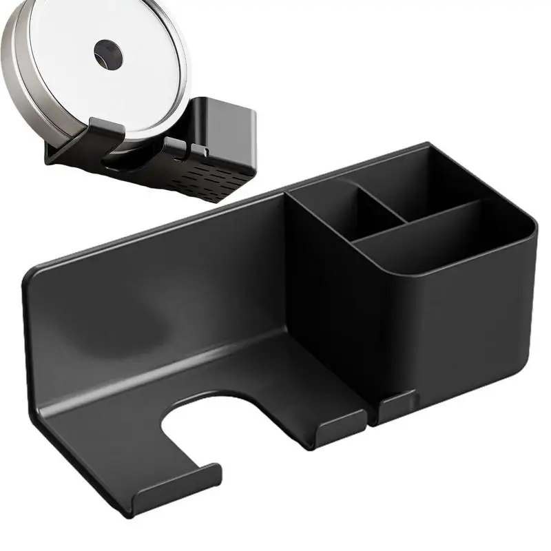 

Hair Dryer Holder Wall Mounted Adhesive Hair Dryer Hanger 3 Compartment No Drilling Hair Styling Tool Organizer For Curling Iron