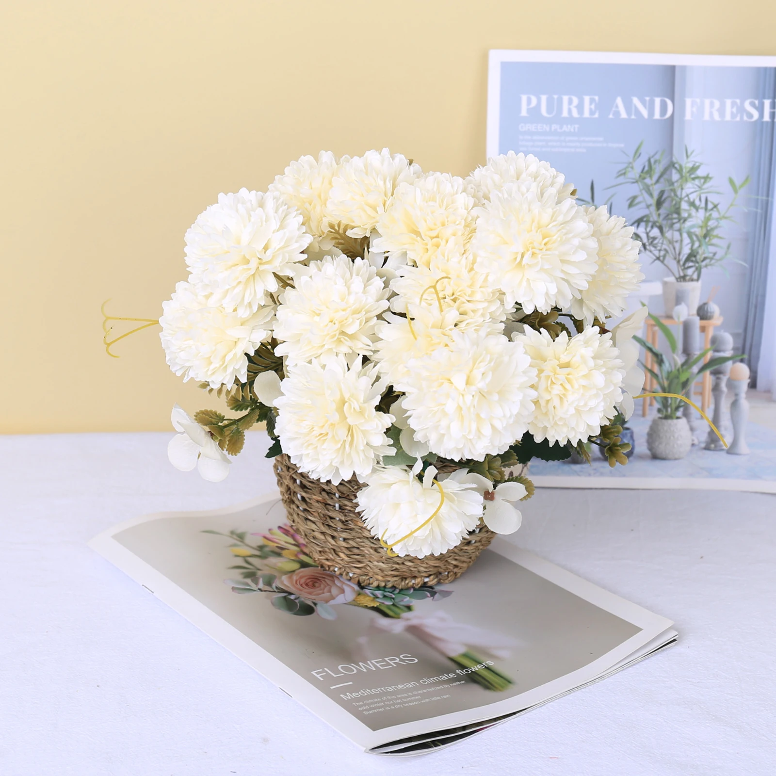 

Fake Flowers Plants Flower Arrangements Wedding Bouquets Decorations Plastic Floral Table Centerpieces for Home Garden Party