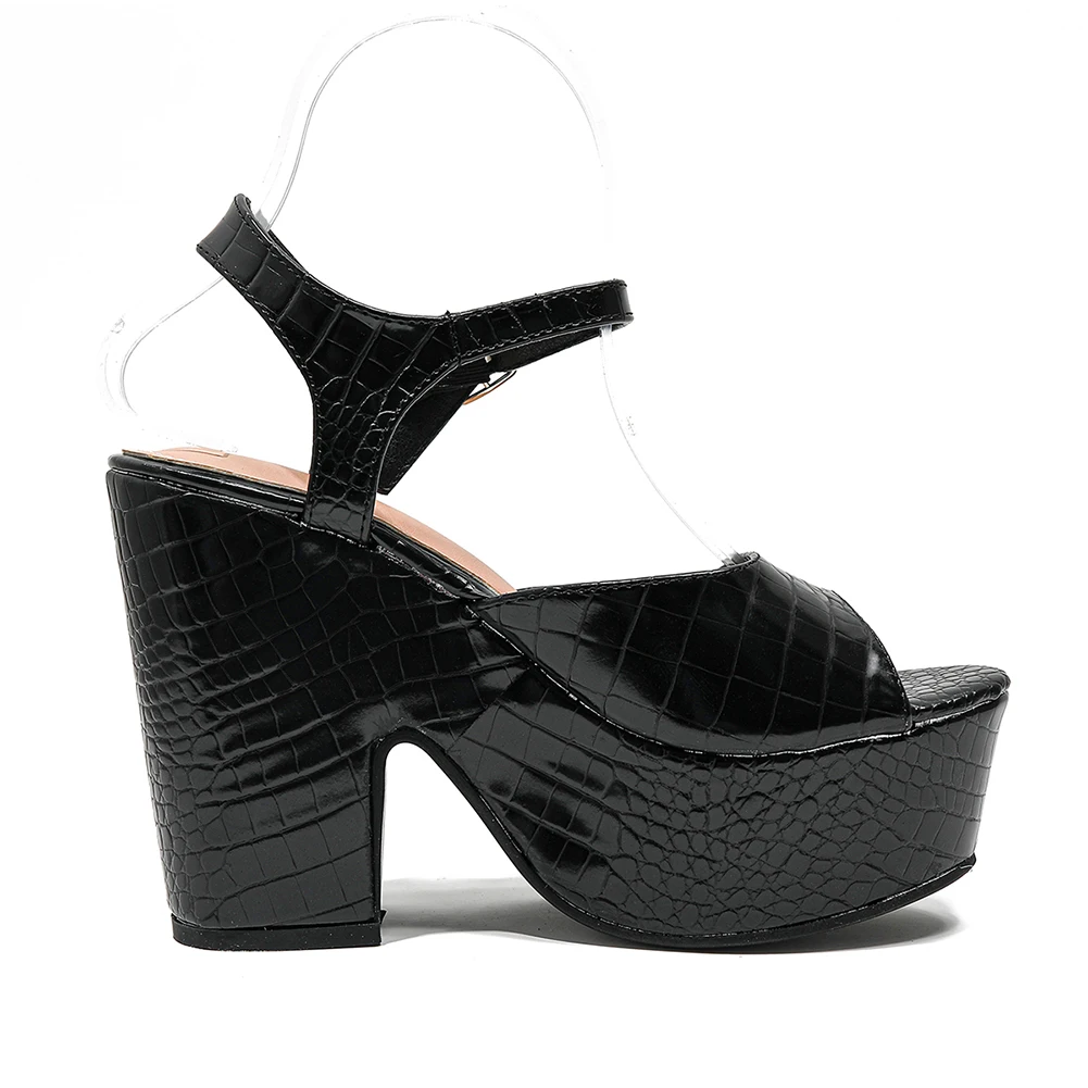 

GIGIFOX 2022 Platform Ankle Strap Chunky High Heels Comfy Walking Summer Casual Fashion Women's Shoes Sandals