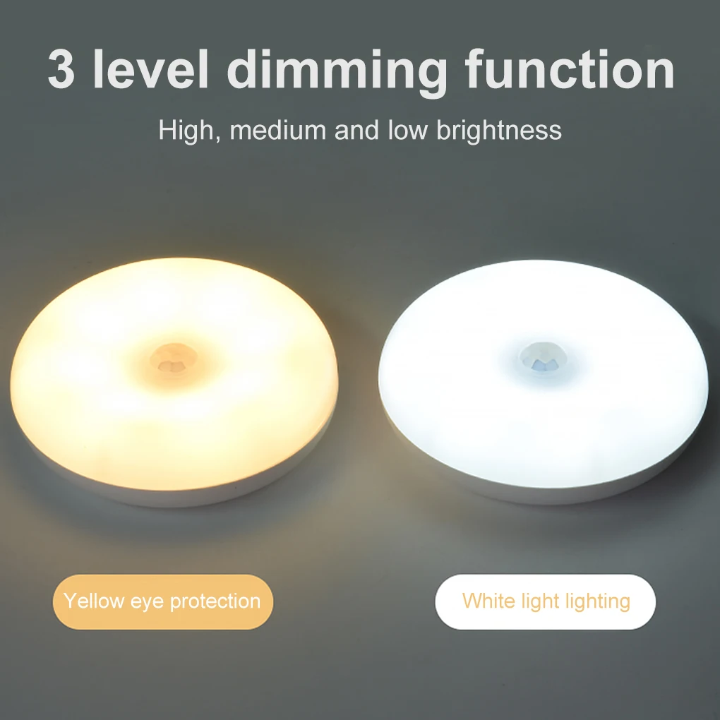 

Portable LED Night Light Human Body Induction Lighting Lamp for Cabinet Bedroom Closet Kitchen Stairs White Light