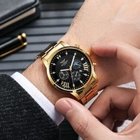 2022 new high quality mens sports watch luxury stainless steel quartz steel band calendar clock business leisure watch