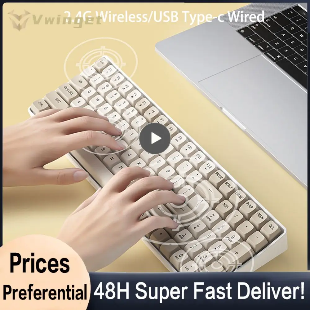 

Aigo A100 Gaming Mechanical Keyboard 2.4G Wireless USB Type-c Wired Blue Switch 100 Key Hot Swap Rechargeable Gamer Keyboard