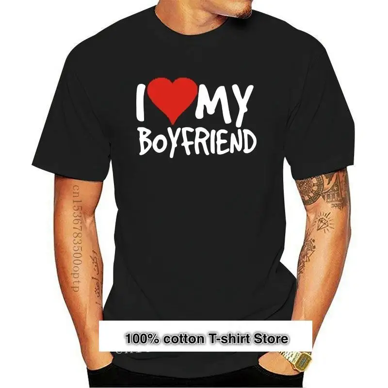 

Camiseta «I Love My BF» для женщин, милый подарок для невесты BF, Новинка