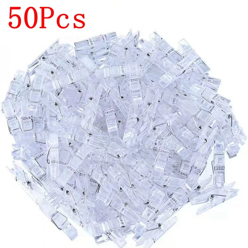

Пластиковые прозрачные мини-прищепки 50/100 шт