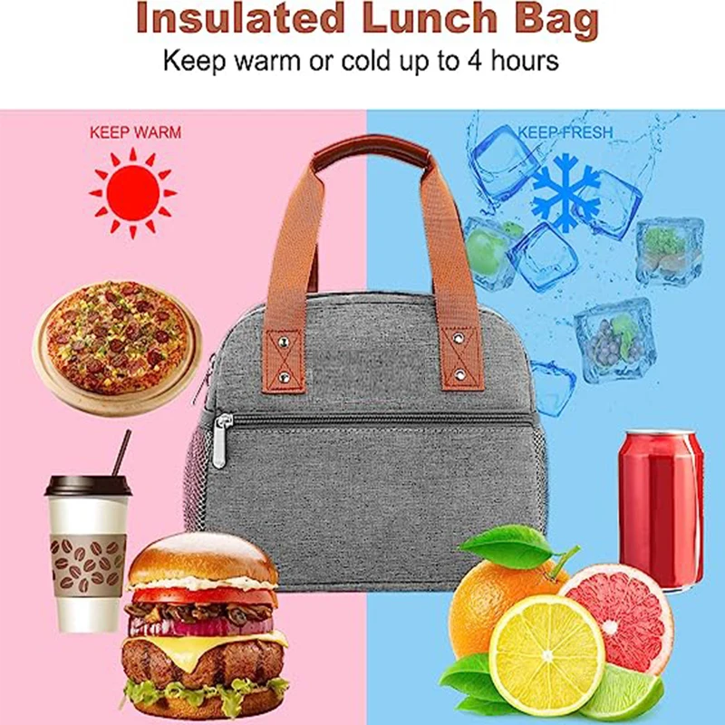 Adult Work School  Insulated Lunch Box With Pocket