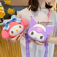 new sanrio hello kitty kuromi my melody kawaii fashion bag backpack cute silicone material toys for girls decor birthday gift