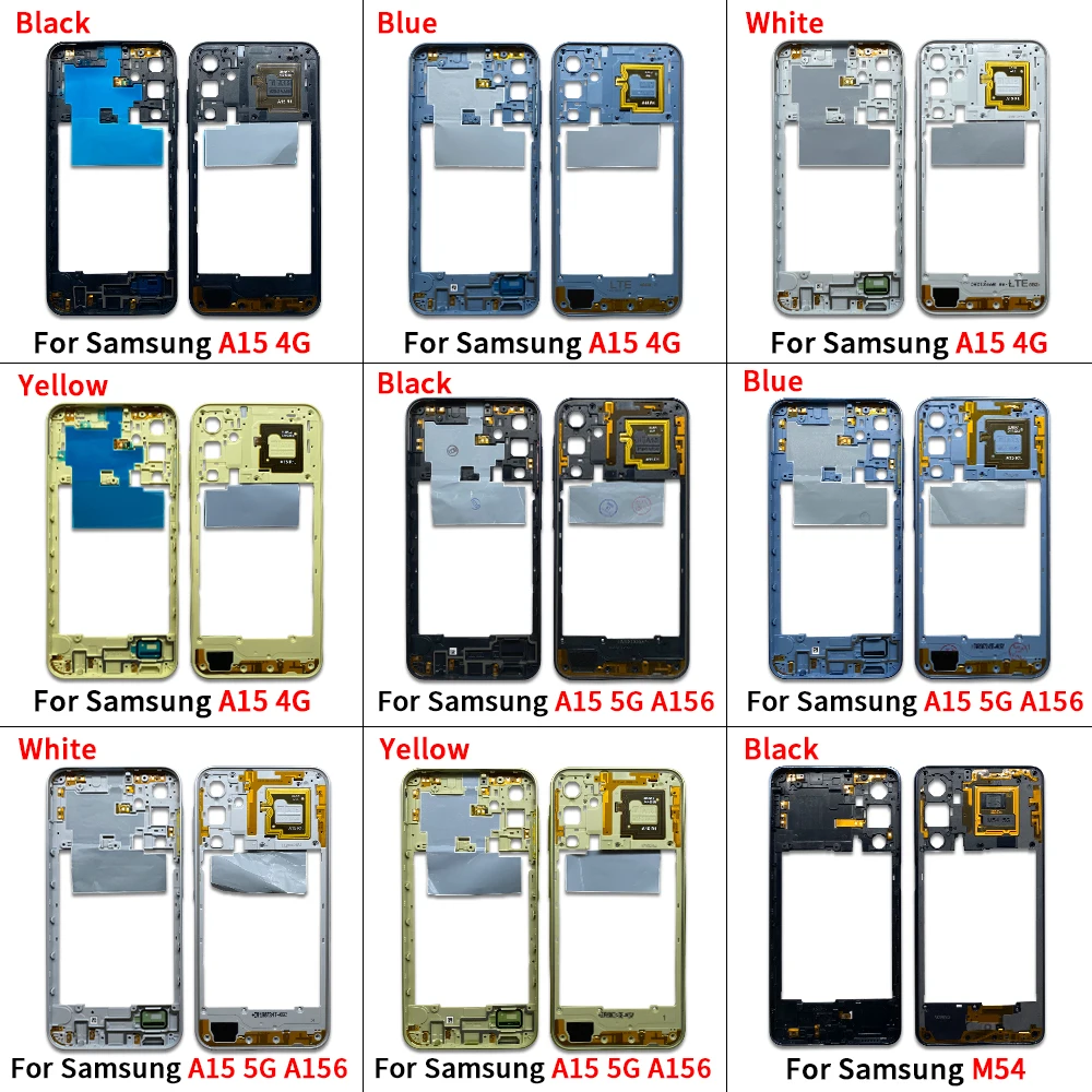 10 шт. новая средняя рамка для Samsung A15 4G A155F 5G A156F M54 рамка-держатель с боковыми