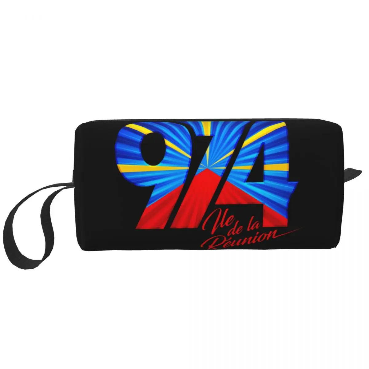 

974 Reunion Island Logo Travel Cosmetic Bag for Women Reunionese Proud Makeup Toiletry Organizer Lady Beauty Storage Dopp Kit