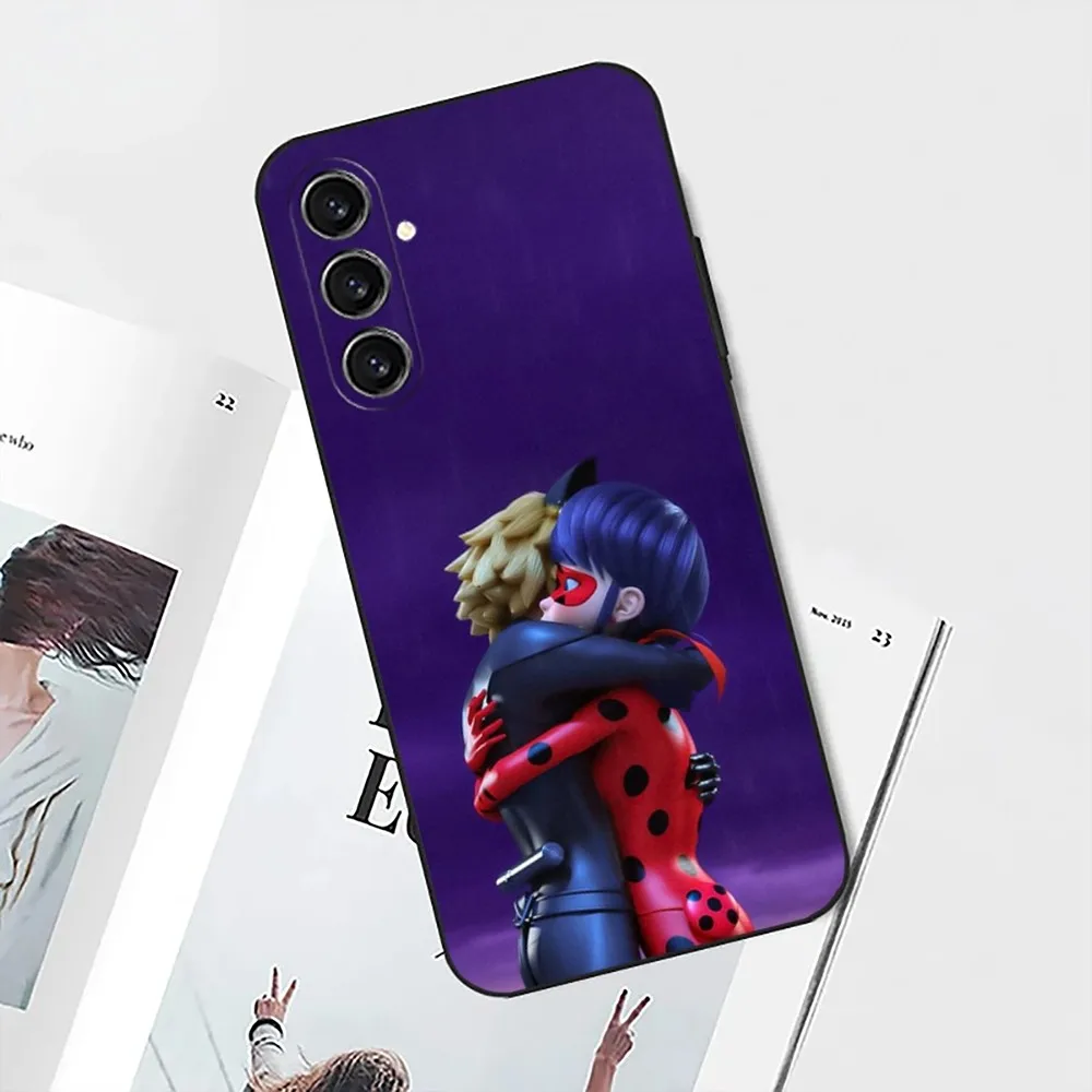 Чехол для телефона Cat Noir Samsung S25 S24 S21 S22 S23 S30 Ultra S20 Plus Fe Lite Note 10 9 5G L-LadybugES-S черный