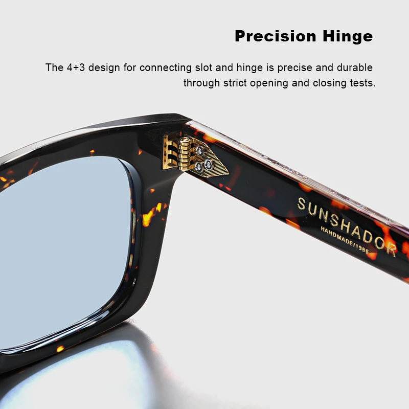 Large frame tortoiseshell acetate sunglasses SQUENTIN men driving designer handmade can be engraved LOGO