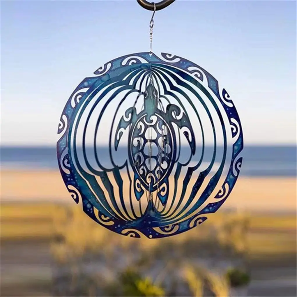 

Wind Chime Stainless Steel Wind Bell Round Shape Rotating Hanging Chime Home Craft Gift Ornament Car Hanging Bedroom Decoration