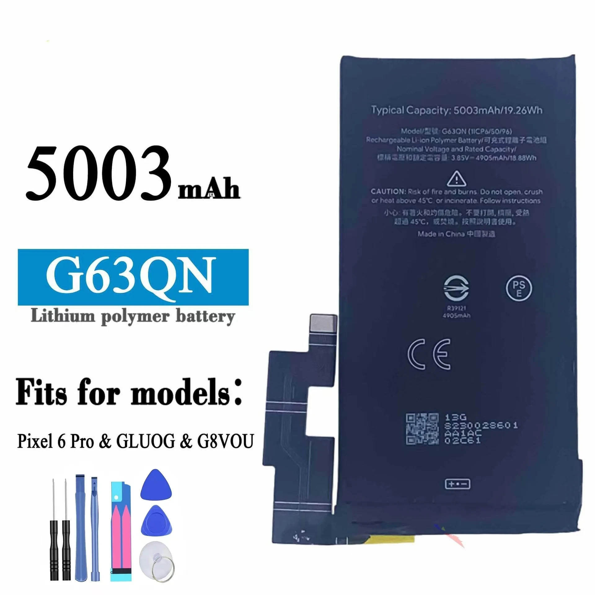 Для Google Pixel 6Pro/GLUOG батарея для сотового телефона G63QN Высокая емкость 5003 мАч