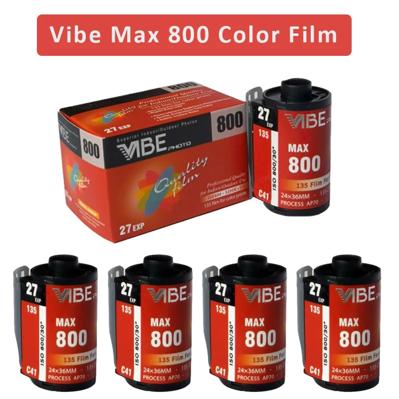 

5 рулонов/VIBE Max 800 цветная пленка ISO 800 135 отрицательная пленка 27EXP/рулон для камеры VIBE 501F