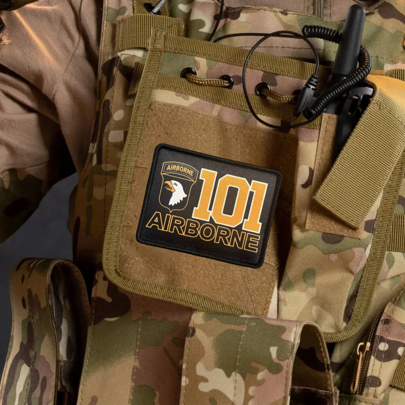 Нашивка «101st Airborne Division», тактический значок морального цвета с принтом на липучке, рюкзак, украшение для одежды, аксессуары, наклейка, повязка на руку (art.: 3920d35920656) - 3920d35920656