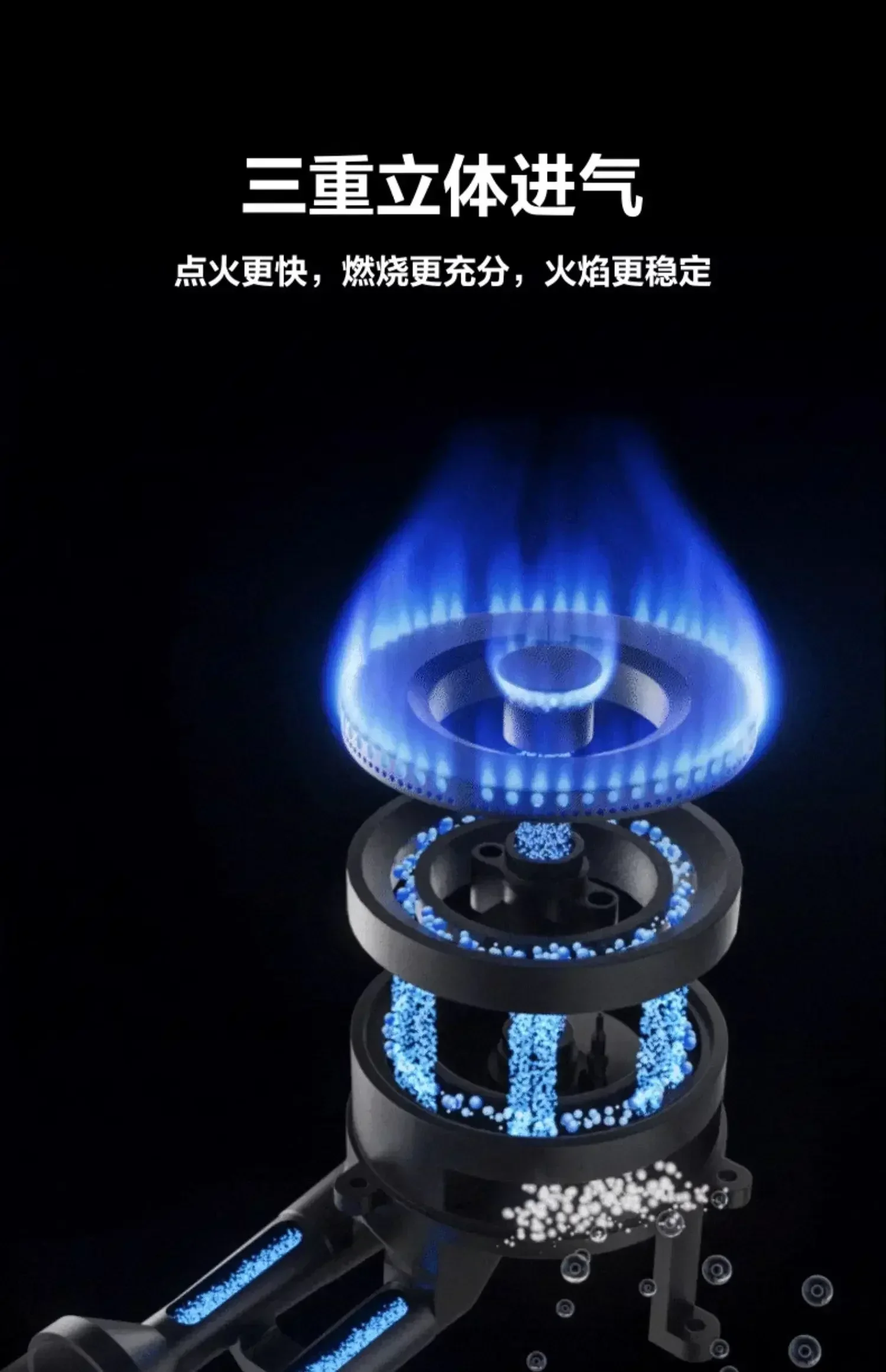 Натуральная газовая плита. Двойная кухонная горелка. Бытовой встраиваемый.