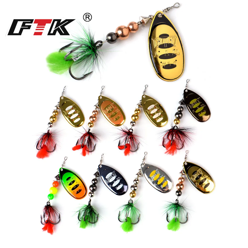 

FTK Newest 12g Metal Spoon Spinner Fishing Lure Spoon Bait Crankbaits Fishing Wobblers for Pike Crochet Kit Artificial Bait