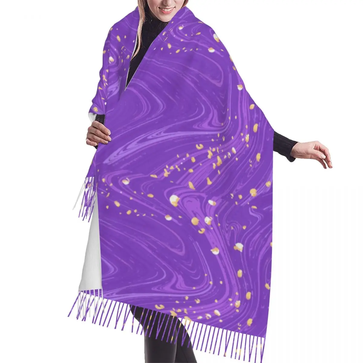 

Acid Marble Soft Cozy Cashmere Scarf Woven Wrap Womans Warm Shawl