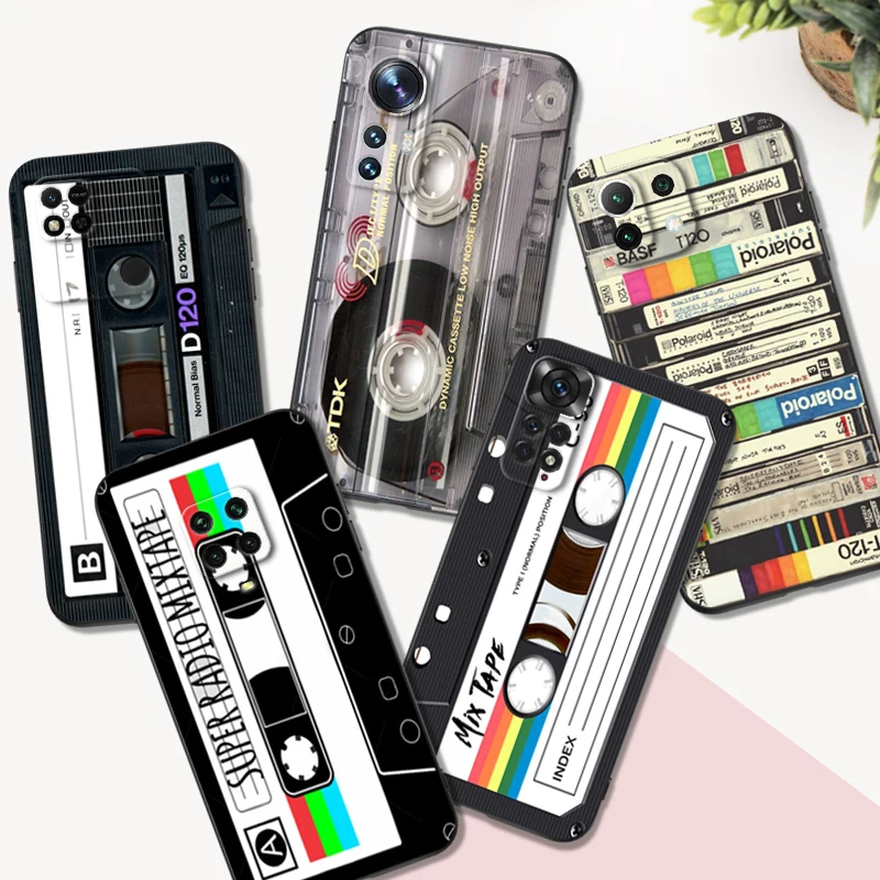 Черный чехол из ТПУ Для Xiaomi mi 11i 5G Redmi Note 11 11S 11T Pro PLUS 4G 5G, чехол в стиле ретро, Классическая кассета