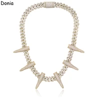 donia jewelry european and american fashion luxury rivet bullet copper micro inlaid zircon exaggerated hip hop necklace