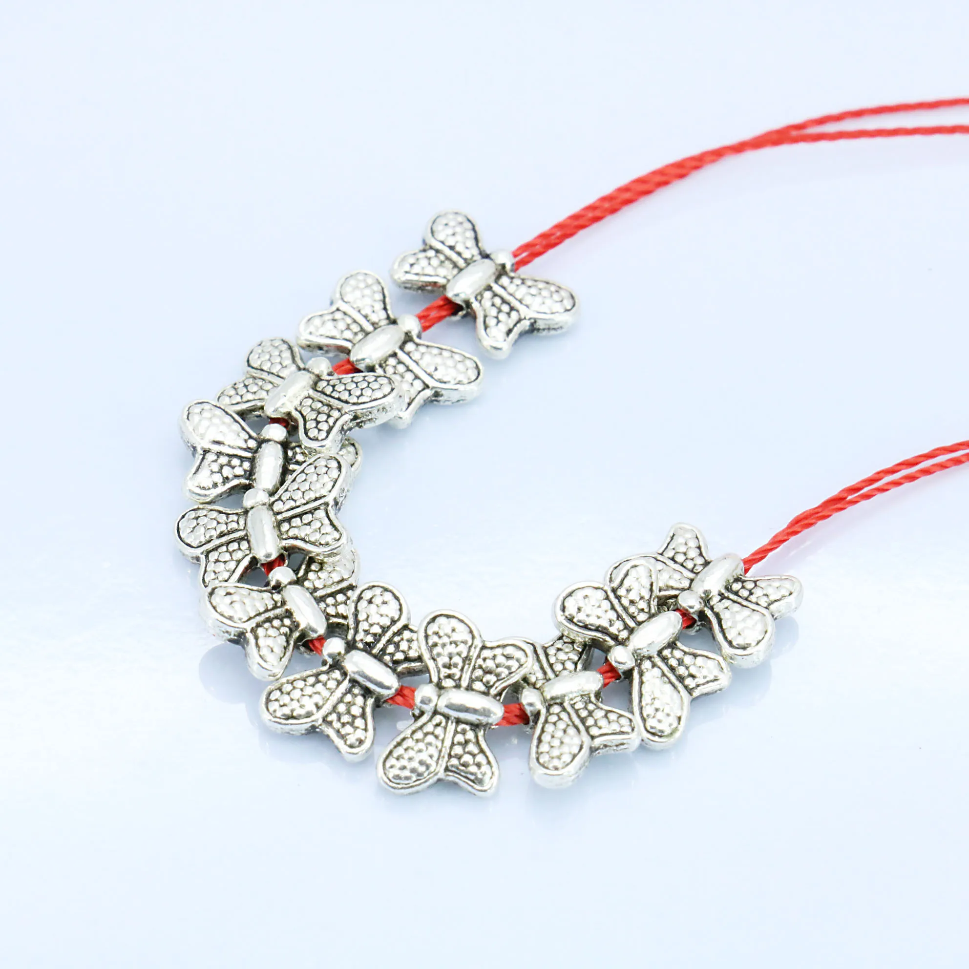 

Бусины россыпью с отверстием в виде бабочки, серебряные фурнитура «сделай сам» для изготовления ювелирных изделий, дизайнерские аксессуар...