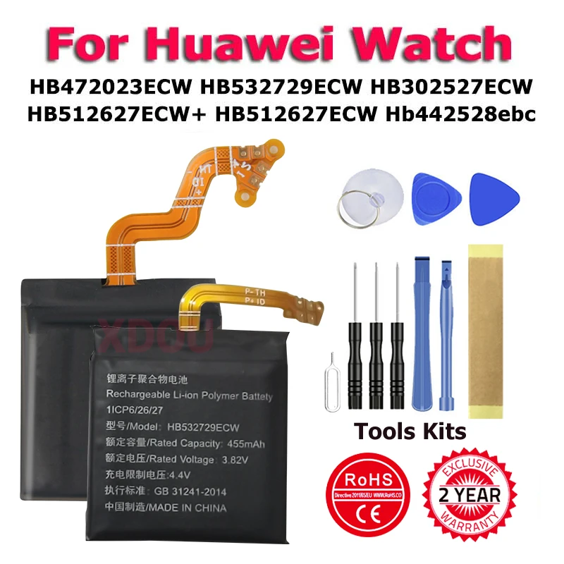 Аккумулятор HB472023ECW HB512627ECW для браслета Huawei Watch Band Honor Glory GS 5 1 2 3 GT2 GT3 42 мм 46 мм FIN-B19 Pro 4G
