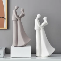 figurines for indoor couple model home decoration accessories for living room modern art resin statue abstract office desk decor
