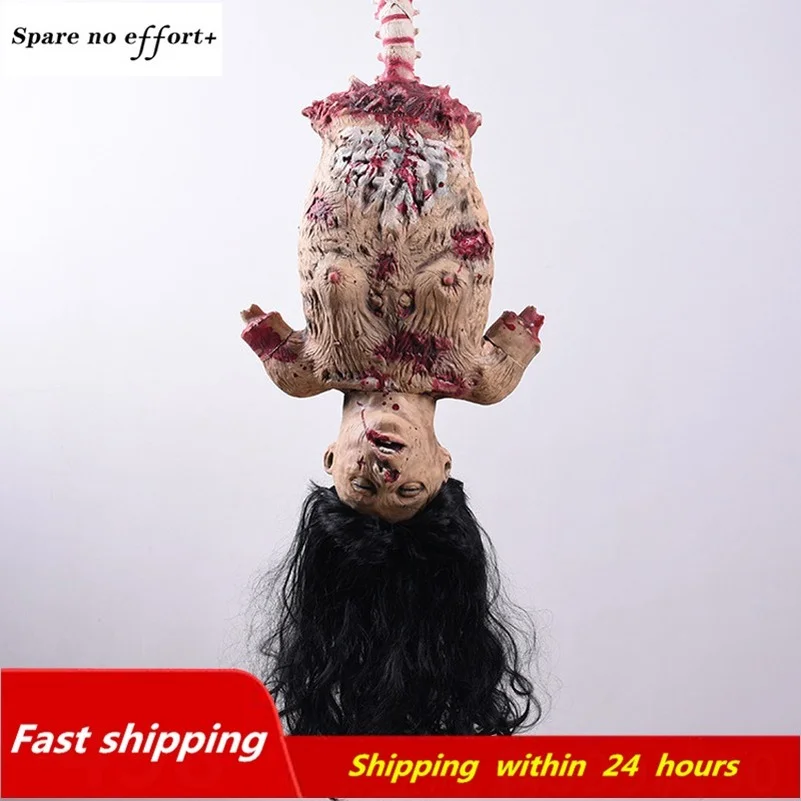 

Horror Halloween Ghost Decoration Toys Creepy Scary Ghost Prop Party Ornament Horror Bloody Body hanging Haunted House Bar