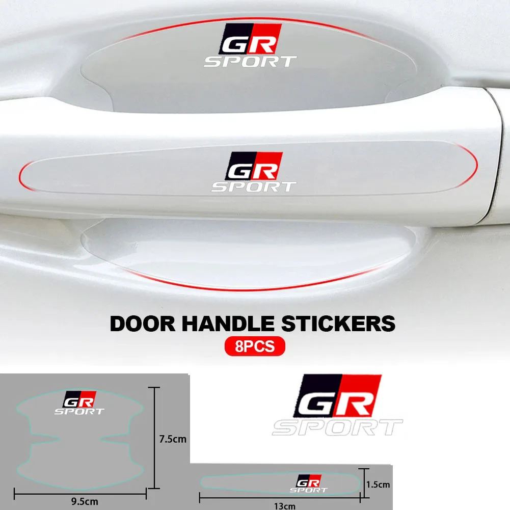 

8 шт. Тюнинг автомобиля царапины прозрачная защитная пленка на дверную чашку для ручки для Toyota GR Gazoo Racing Camry Corolla Rav4 Yaris Prius