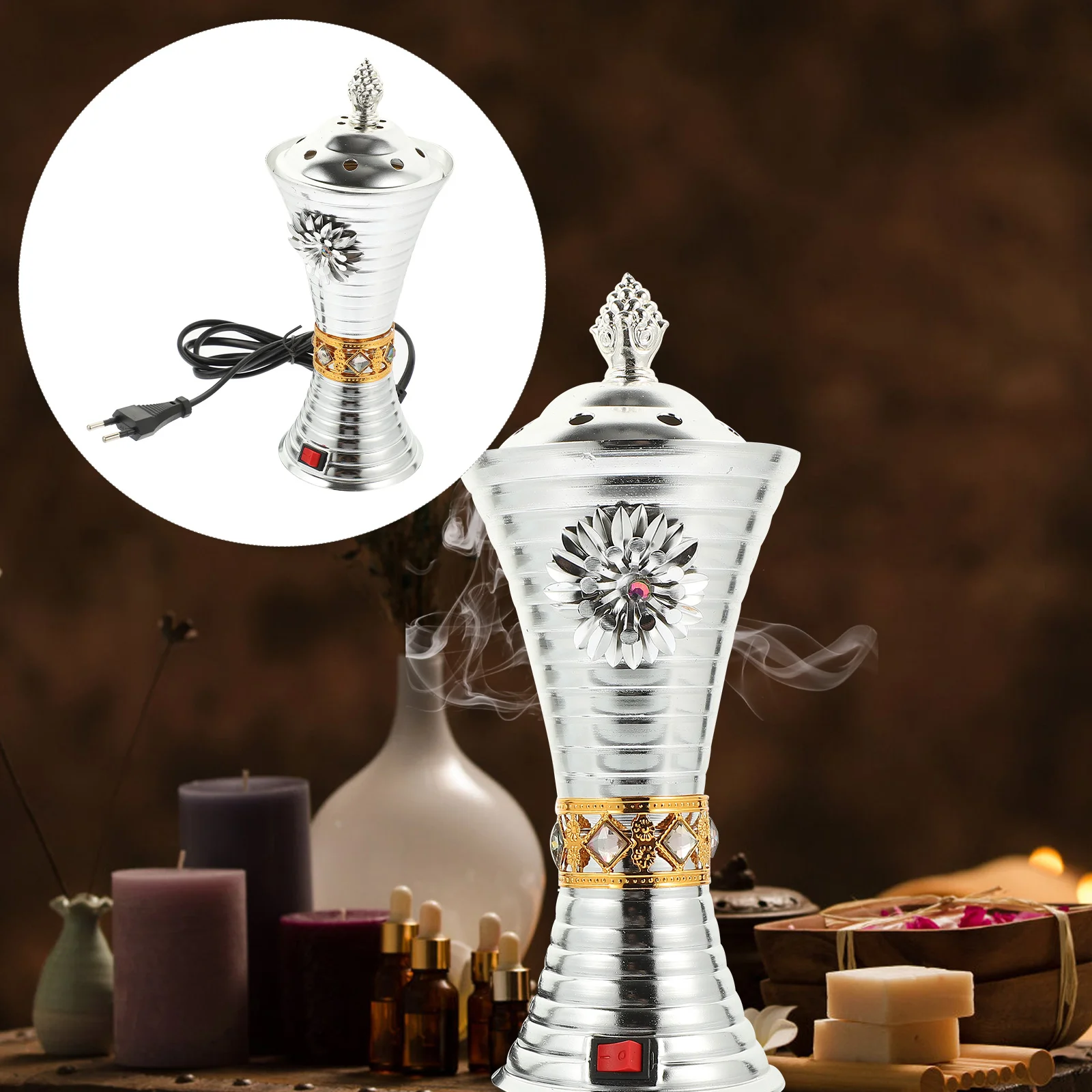 

Pot Burner Ornament Electric Reusable Censer Storage Decorative Burners