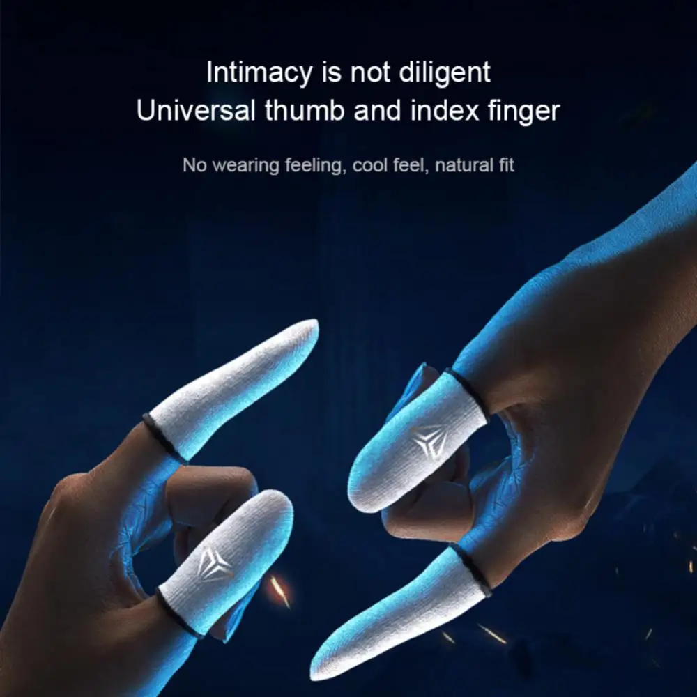 

1 Pair For Gaming Fingers Sleeve Breathable Fingertips Sweatproof Anti-slip Fingertip Cover Thumb Gloves For Mobile Games
