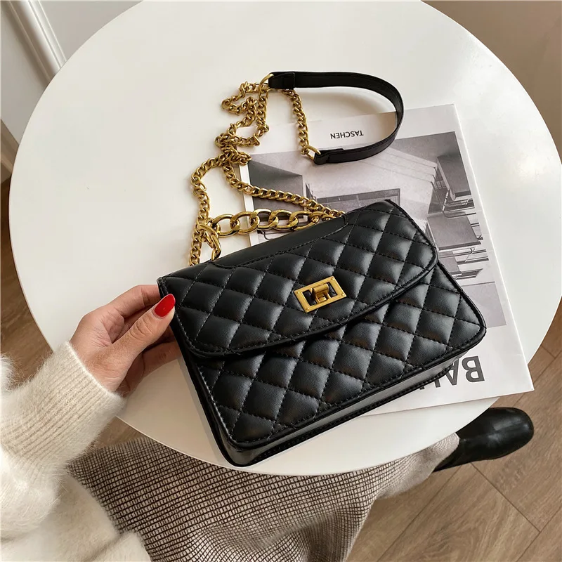 

Women's handbags shoulder bags women's bag Lingge xiaoxiangfeng bag women's 2021 new women's bag fashion foreign style chain