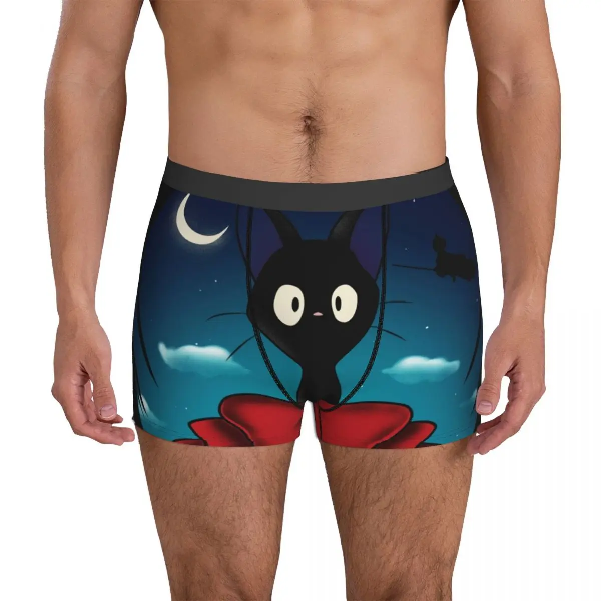 

Anime Underwear The Witchs Familiar Kiki Male Underpants Printing Classic Boxer Shorts High Quality Shorts Briefs Big Size 2XL