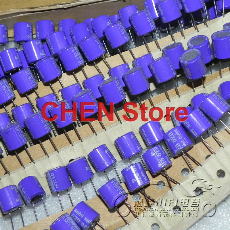Фото 20PCS Sanyo OS-CON SP 4V820UF 10X10MM High polymer Motherboard 820UF 4V Solid State Capacitors purple 4SP820M №1